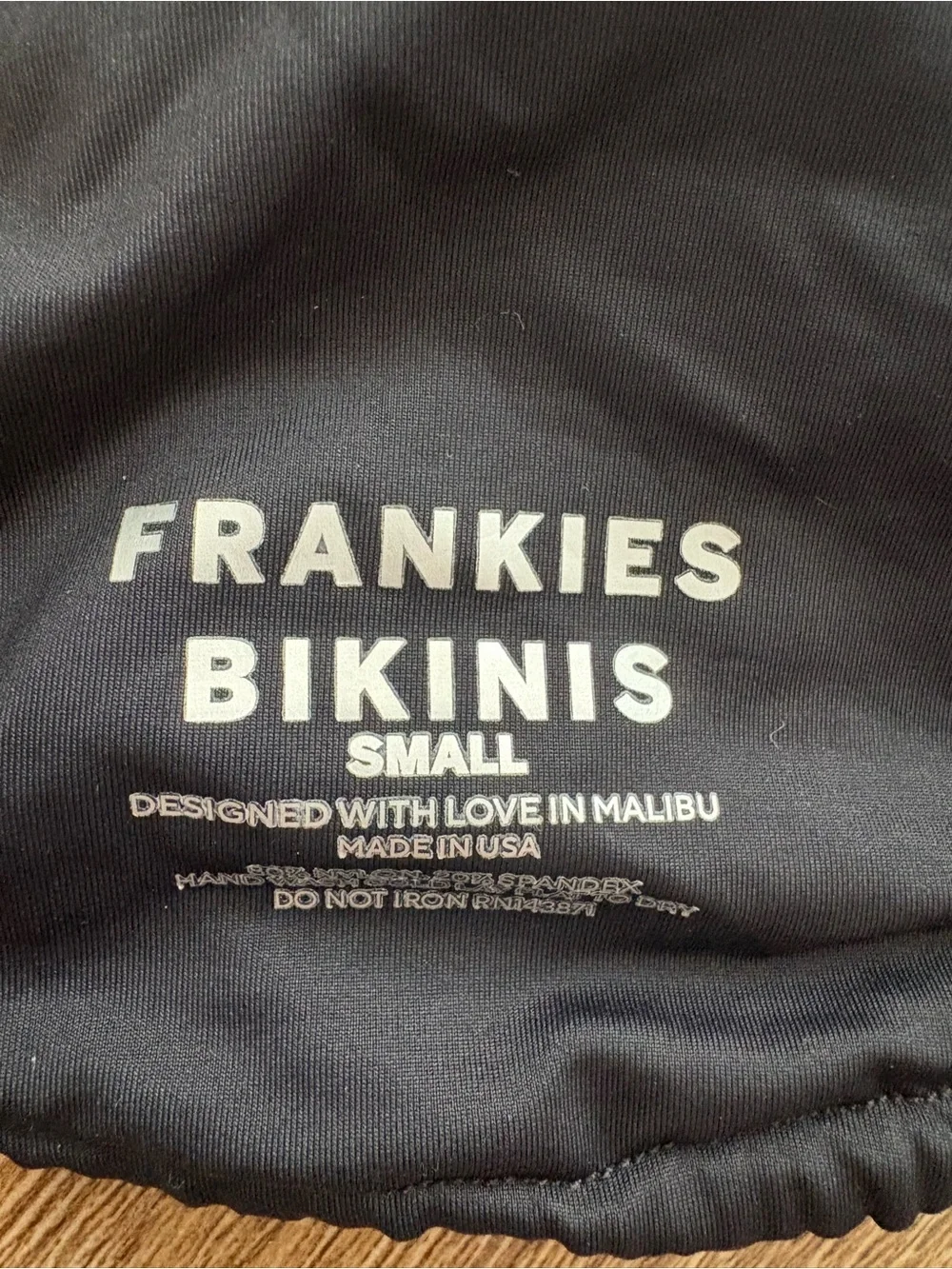 Frankie's Bikinis Black Triangle String Bikini